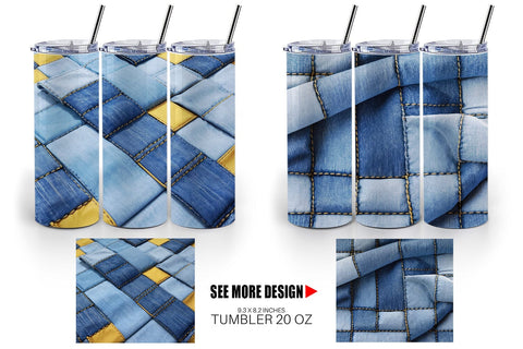 Tumbler Wrap Textured Denim Sublimation artnoy 
