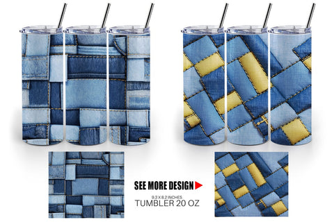 Tumbler Wrap Textured Denim Sublimation artnoy 