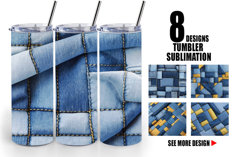 Tumbler Wrap Textured Denim Sublimation artnoy 