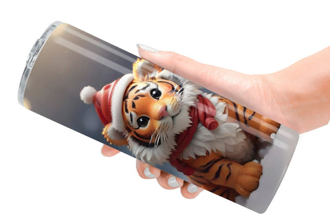 Tumbler Wrap Tiger Christmas Sublimation artnoy 