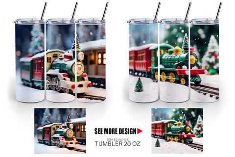 Tumbler Wrap Train Christmas Sublimation artnoy 