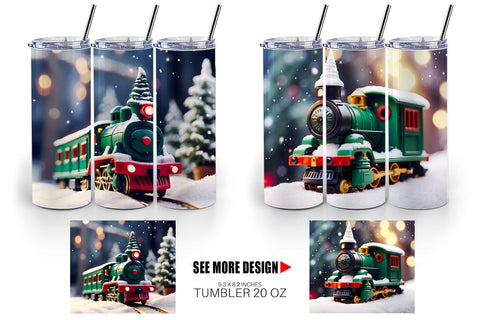 Tumbler Wrap Train Christmas Sublimation artnoy 