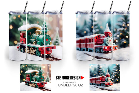 Tumbler Wrap Train Christmas Sublimation artnoy 