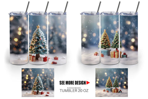 Tumbler Wrap Tree Christmas Sublimation artnoy 