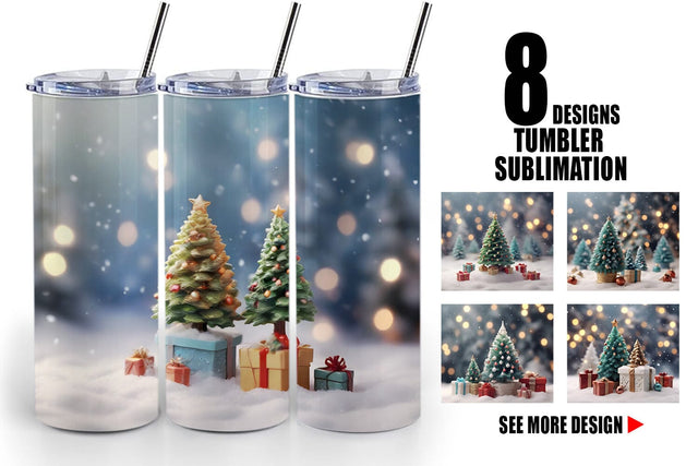 Tumbler Wrap Tree Christmas Sublimation artnoy 