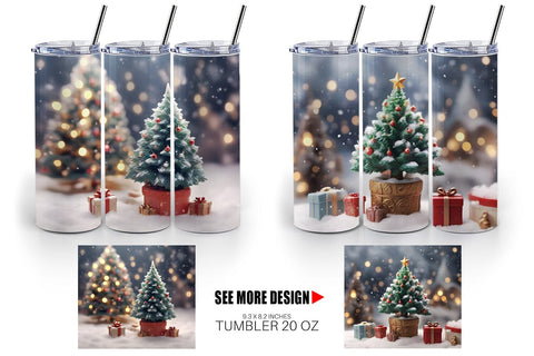 Tumbler Wrap Tree Christmas Sublimation artnoy 