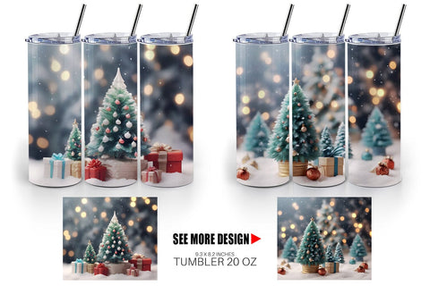 Tumbler Wrap Tree Christmas Sublimation artnoy 