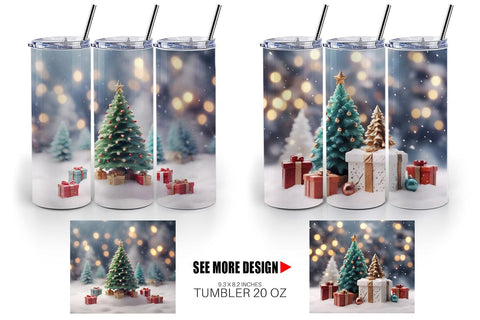 Tumbler Wrap Tree Christmas Sublimation artnoy 