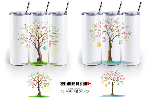 Tumbler Wrap Tree with Eggs Sublimation artnoy 