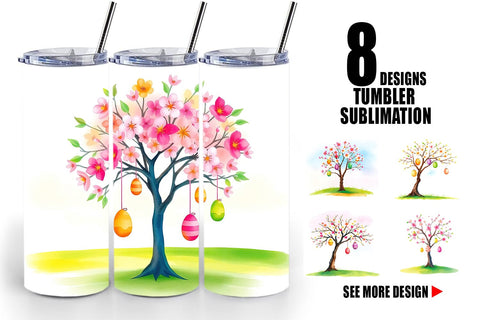 Tumbler Wrap Tree with Eggs Sublimation artnoy 