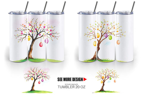 Tumbler Wrap Tree with Eggs Sublimation artnoy 
