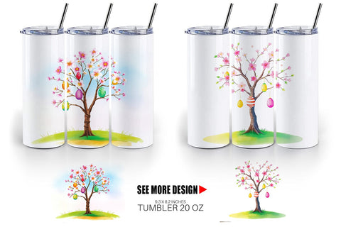Tumbler Wrap Tree with Eggs Sublimation artnoy 