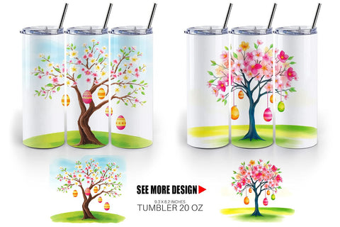 Tumbler Wrap Tree with Eggs Sublimation artnoy 