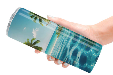 Tumbler Wrap Tropical Beach Sublimation artnoy 