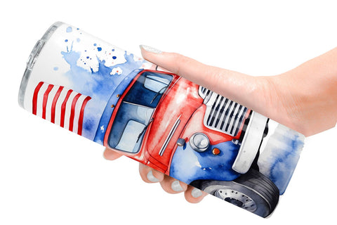Tumbler Wrap Truck 4th of July Sublimation artnoy 