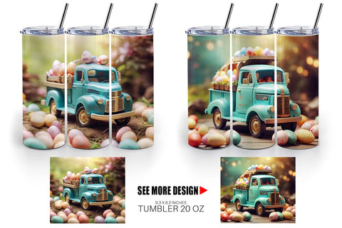 Tumbler Wrap Truck Carrying Eggs Sublimation artnoy 