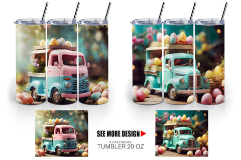 Tumbler Wrap Truck Carrying Eggs Sublimation artnoy 