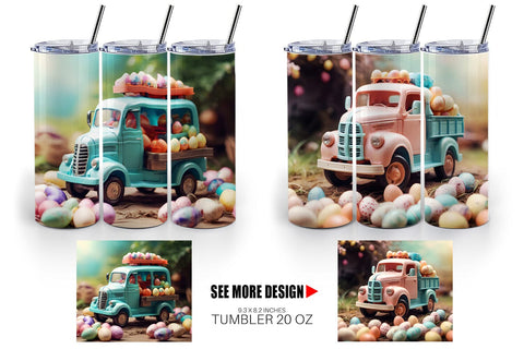 Tumbler Wrap Truck Carrying Eggs Sublimation artnoy 