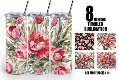 Tumbler Wrap Tulip Pattern Sublimation artnoy 