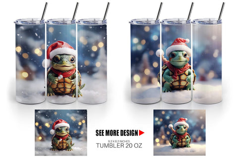Tumbler Wrap Turtle Christmas Sublimation artnoy 