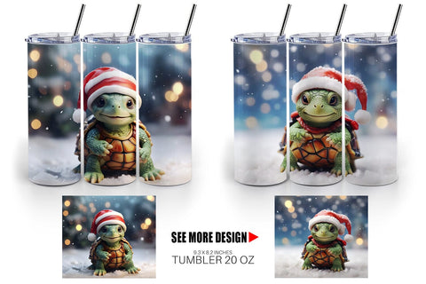 Tumbler Wrap Turtle Christmas Sublimation artnoy 