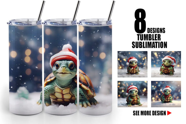 Tumbler Wrap Turtle Christmas Sublimation artnoy 