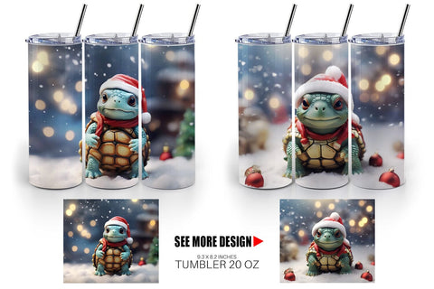 Tumbler Wrap Turtle Christmas Sublimation artnoy 