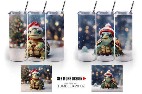 Tumbler Wrap Turtle Christmas Sublimation artnoy 