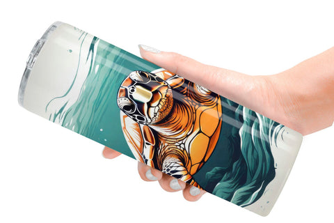 Tumbler Wrap Turtle Swimming Sublimation artnoy 