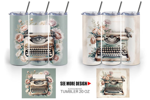 Tumbler Wrap Typewriter Sublimation artnoy 