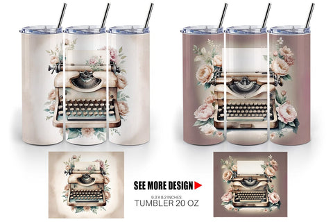 Tumbler Wrap Typewriter Sublimation artnoy 