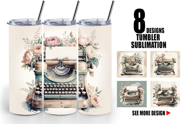 Tumbler Wrap Typewriter Sublimation artnoy 
