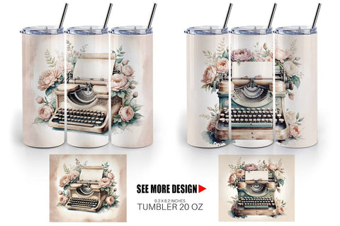 Tumbler Wrap Typewriter Sublimation artnoy 