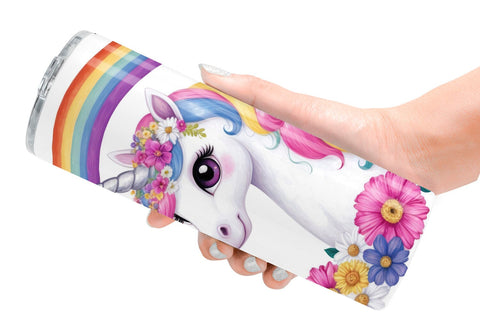 Tumbler Wrap Unicorn and Rainbow Sublimation artnoy 