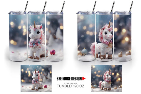Tumbler Wrap Unicorn Christmas Sublimation artnoy 