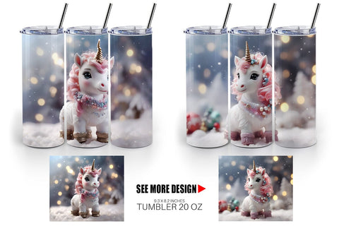 Tumbler Wrap Unicorn Christmas Sublimation artnoy 