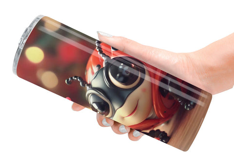 Tumbler Wrap Valentine Animal Ladybug Sublimation artnoy 