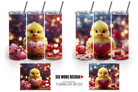 Tumbler Wrap Valentine Baby Chicken Sublimation artnoy 