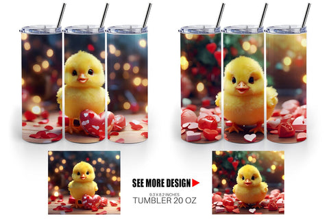 Tumbler Wrap Valentine Baby Chicken Sublimation artnoy 