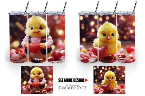 Tumbler Wrap Valentine Baby Chicken Sublimation artnoy 