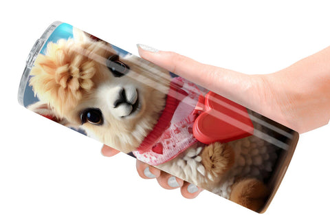 Tumbler Wrap Valentine Baby Llama Sublimation artnoy 
