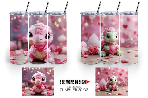 Tumbler Wrap Valentine Baby Turtle Sublimation artnoy 