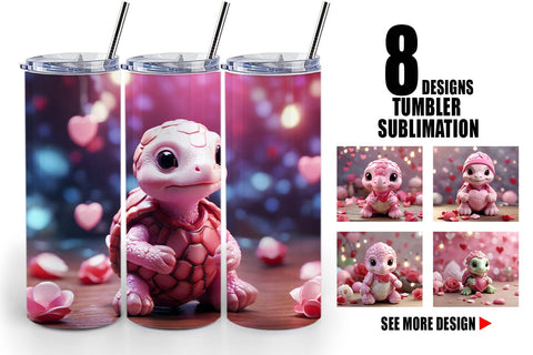 Tumbler Wrap Valentine Baby Turtle Sublimation artnoy 