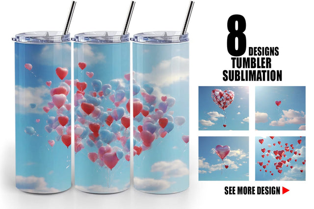 Tumbler Wrap Valentine Balloon Sublimation artnoy 