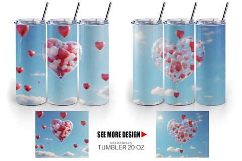 Tumbler Wrap Valentine Balloon Sublimation artnoy 