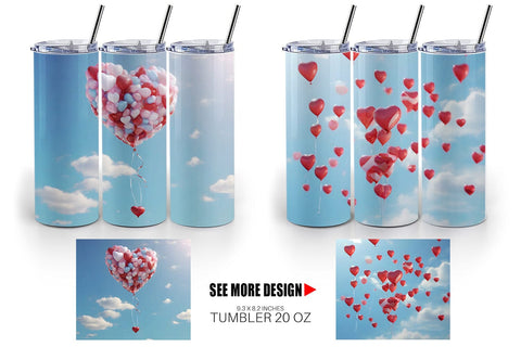 Tumbler Wrap Valentine Balloon Sublimation artnoy 