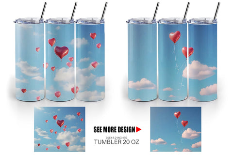 Tumbler Wrap Valentine Balloon Sublimation artnoy 