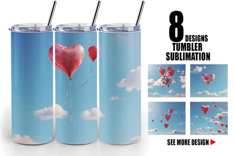 Tumbler Wrap Valentine Balloon Sublimation artnoy 