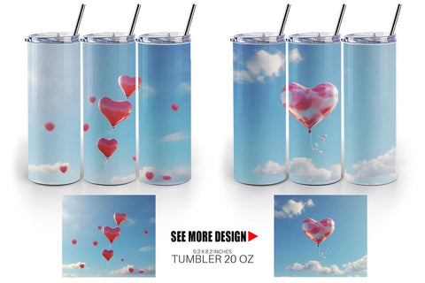 Tumbler Wrap Valentine Balloon Sublimation artnoy 
