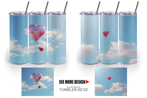 Tumbler Wrap Valentine Balloon Sublimation artnoy 